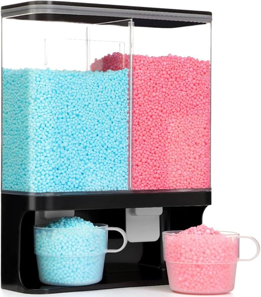 Conworld Laundry Detergent Dispenser, Wall-Mounted Scent Booster Beads Dispenser for Laundry Organizer, Laundry Beads Container, Rice Dispenser, Black