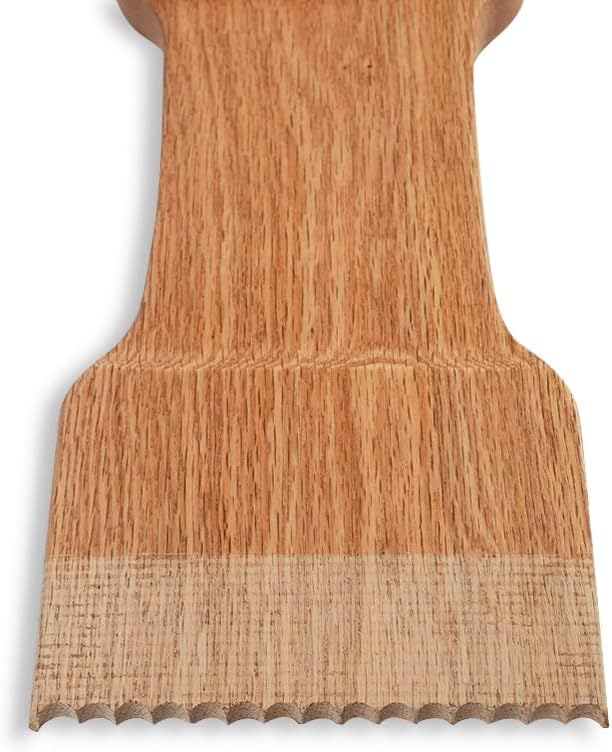 CONSDAN Wood Grill Scraper, Soild Oak Wooden Grill Brush, Grill Scraper for Outdoor Grill, Bristle Free Grill Scrapers, Grill Grate Cleaner Safe Wood Grill Brusher