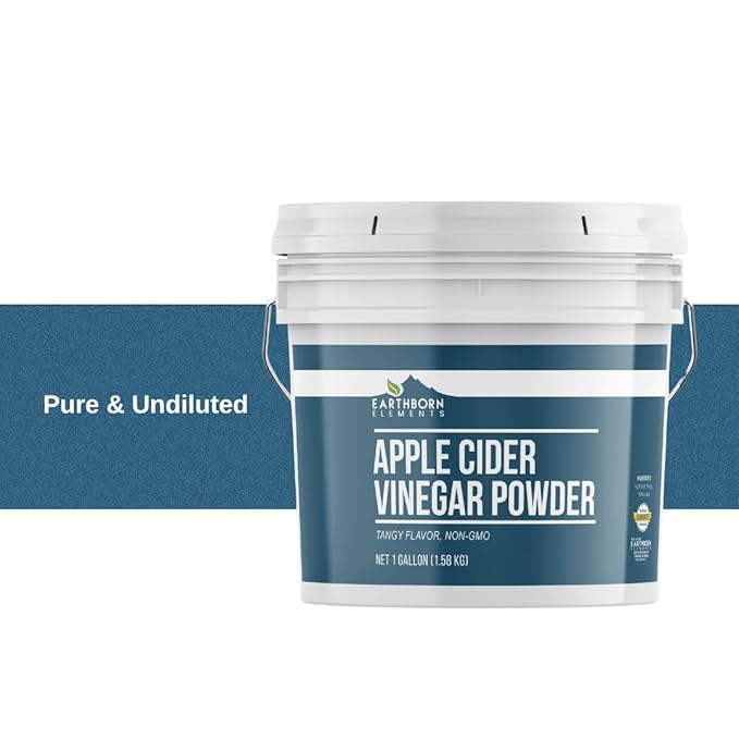 Earthborn Elements Apple Cider Vinegar Powder, 1 Gallon Bucket, Cooking & Baking, Dry Powder (Pack of 2)