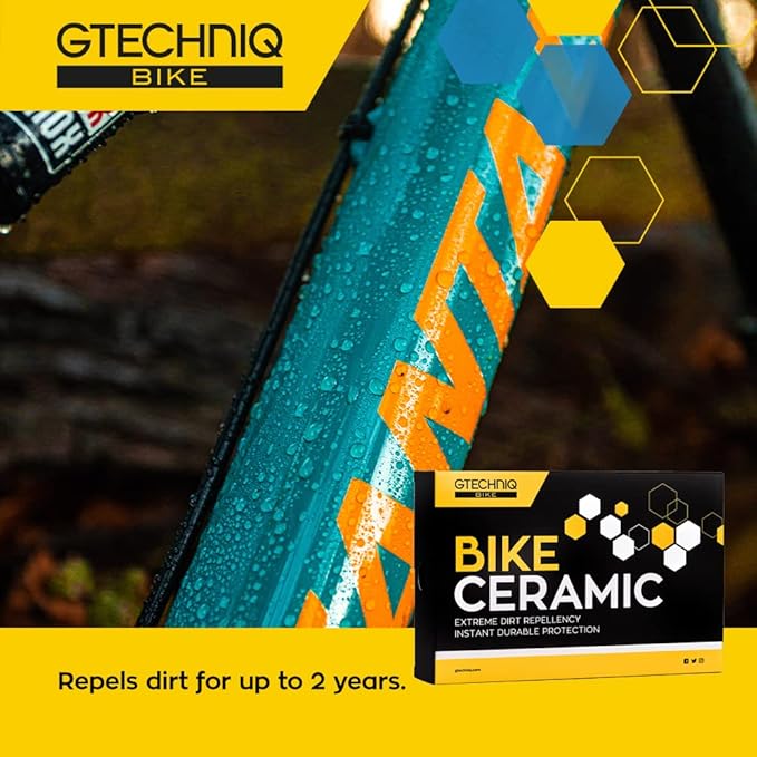 Gtechniq Bike Ceramic Kit, 4-Piece | Includes Frame Prep Spray, Ceramic Protector, Applicator and Microfiber Cloth, Extreme Dirt Repellent, Chemically-Bonding Coating, Up to 2 Years Protection