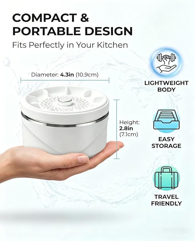 Fruit and Vegetable Cleaner Produce Wash Washer Veggie Spinner Device Natural Portable Kitchen Essentials Home Berry Grape Cleaning Gadget Tool Equipment for Fresh Seed Food Purifier