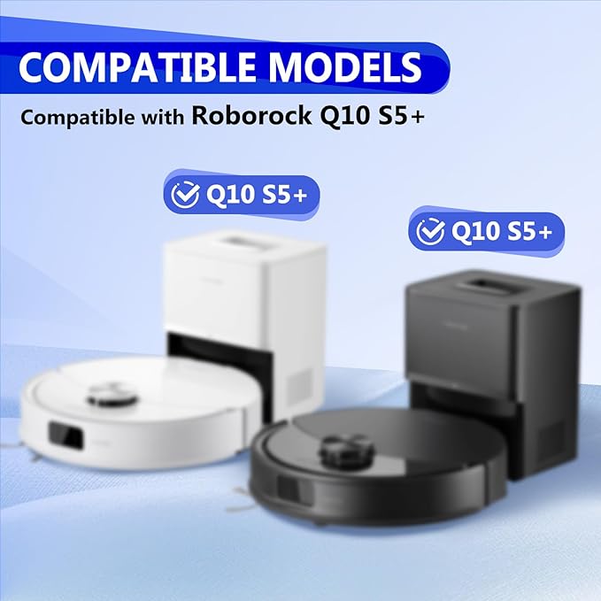 32 Pcs Q10 S5+ Replacement Accessories Compatible with Robo rock Q10 S5 / Q10 S5+ Robot Vacuum, 2 Main Brushes, 6 Mop Pads, 4 HEPA Filters, 6 Scent Tablets, 6 Side Brushes, 6Dust Bags