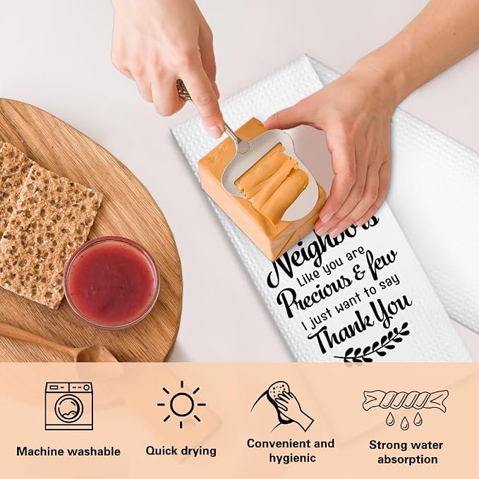 Chance Made Us Neighbors Hearts Made Us Friends Kitchen Towels 2 Pack, Kitchen Towels Set for Housewarming, Moving Housewarming Gifts for Homeowners Neighbor Sisters Bestie Friend