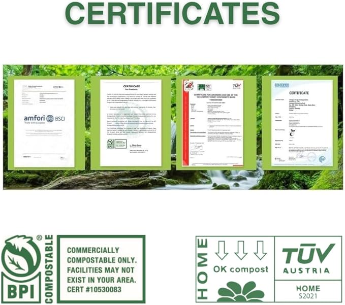 OrangeBio Compostable Produce Bags, 15 x 18 Inches, 250 Count, Single Roll, Holds Up to 20 lbs, BPI Certified ASTM D6400 & TÜV OK Compost Home Certified