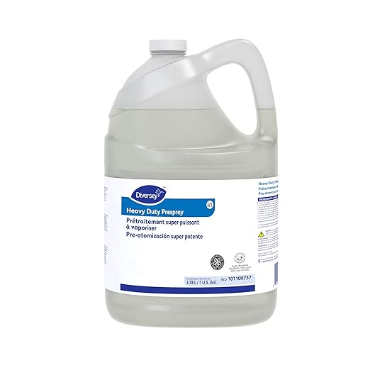 Diversey 101109737 Heavy Duty Prespray to Clean Heavily Soiled Carpets & Remove Stains, Floral Fruity Scent, Liquid Concentrate, 1-Gallon (Pack of 4)