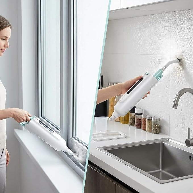 Steam Mop for Hardwood Floors, Tile, Grout, Laminate, and Vinyl - Multi-Functional Steam Cleaner with Reusable Washable Pads and Handheld Attachments