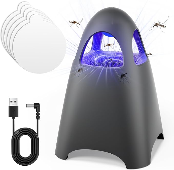 Fruit Fly Traps for Indoors, Bug Zapper Indoor, Home Gnat Traps House, 5 Sticky Glue Boards, Effective gnat Traps for House Indoor (Black)