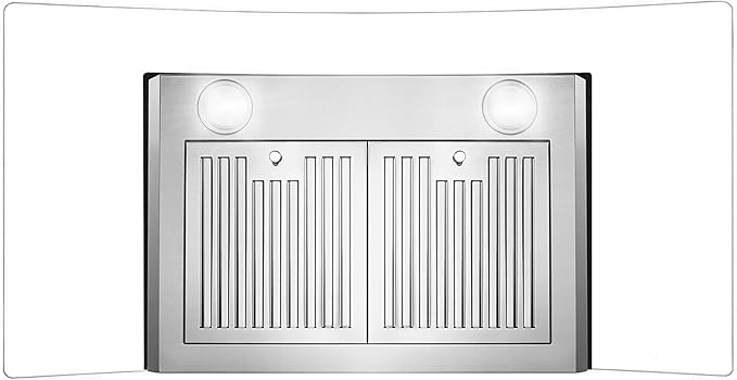 COSMO COS-668A900 36 in. Vista Collection 380 CFM Ducted Wall Mount Range Hood, Button Controls, LED Lights, Stainless Steel