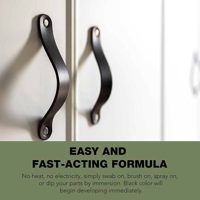 LIIZOUSUDA Professional Aluminum Black Metal Finish | Aluminum Black | Black Oxide Coating | Metal Blackening Solution for Restoring Scratched and Marred Areas | Fast-Drying Fast-Acting, 3.5 Fl oz.