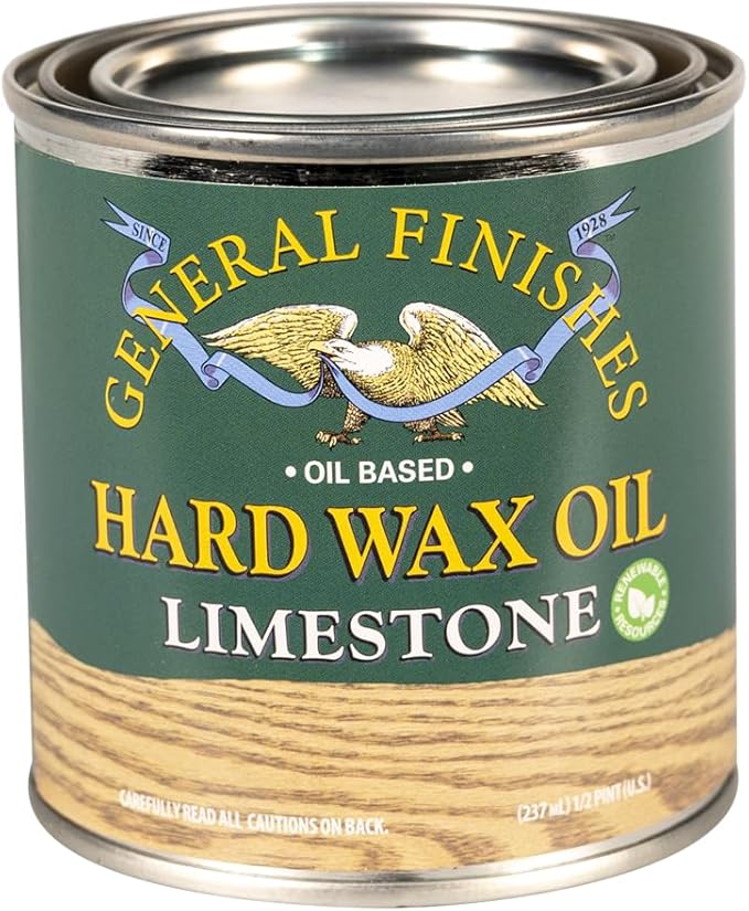 General Finishes Hard Wax Oil, 1/2 Pint, Limestone