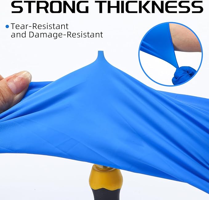 50 Counts 16" Long Disposable Nitrile Gloves Latex Free Dishwashing Gloves Waterproof for Household Clean Gardening(Blue,L)