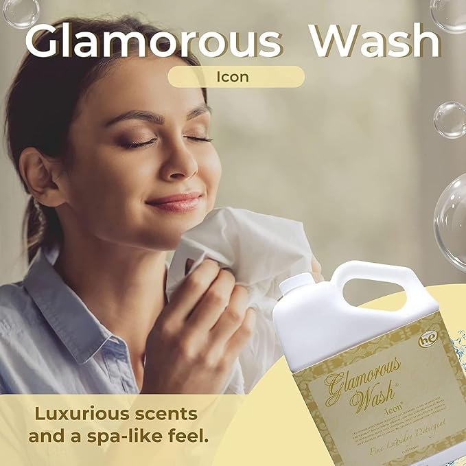 Worldwide Nutrition Bundle: Tyler Candle Company Glamorous Wash Icon Scent Laundry Liquid Detergent - Luxury Liquid Laundry Detergent - 3.78L (1Gal) Container and Multi-Purpose Key Chain