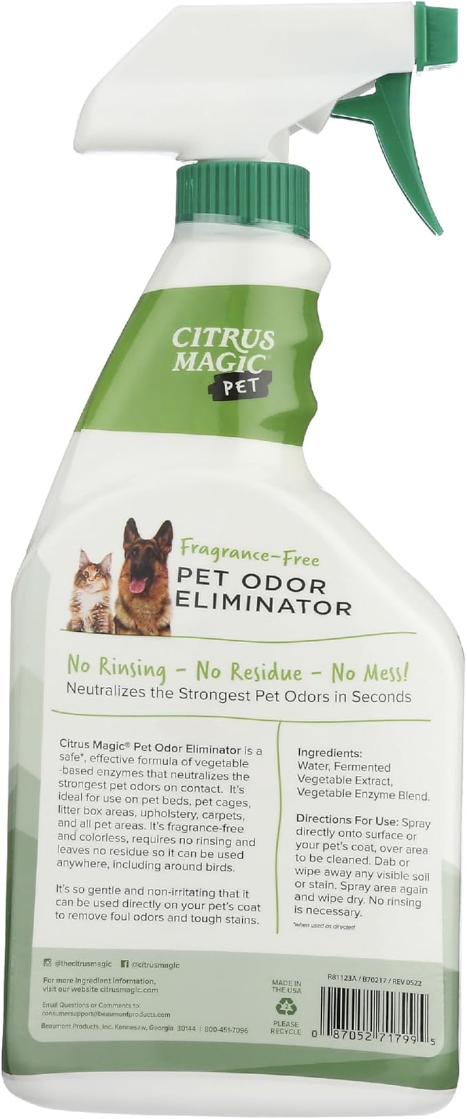 Citrus Magic Pet Odor Eliminator, 22 fl oz (Pack of 3)