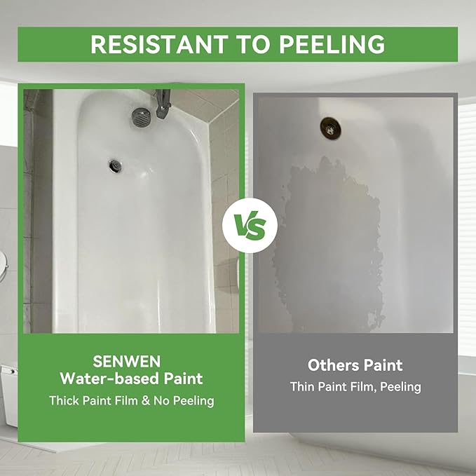 styleonme Tile Paint White, 16oz, 25-30sq.ft, Bathtub Washbasin Toilet Ceramic Tile and Kitchen Countertop Refinishing, Odorless and Non-Toxic Heavy Glaze Epoxy Resin Coating (With tools)