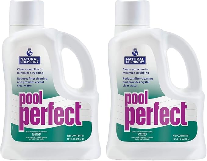 Natural Chemistry Pool Perfect, 3 Liter, 2 Pack | Reduce Scum Lines and Filters Cleanings, Ensures Crystal Clear Water, Compatible with All Sanitizing Systems