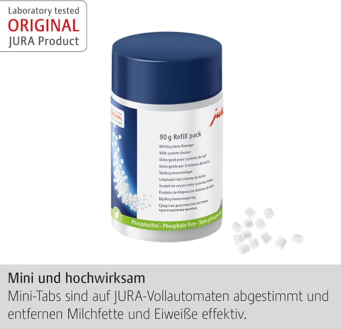 Jura Mini Tabs Milk System Cleaner - Refill Pack for Dispensing System - For 30 Cleanings