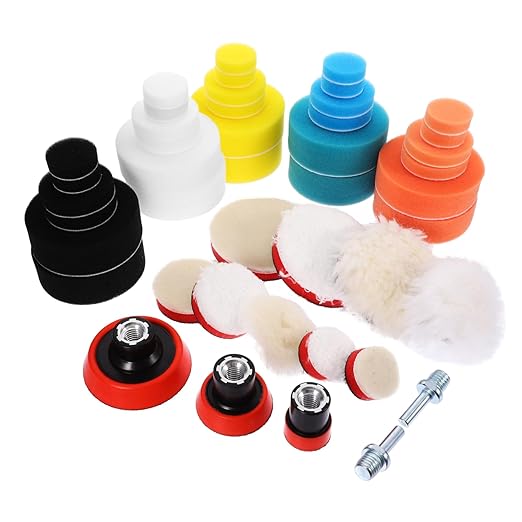 Gatuida 1set Car Polishing Sponge Pad Kit Self-Adhesive Buffing Pads for Waxing Cleaning and Furniture Care Versatile Tool for Auto Detailing and Scratch Repair