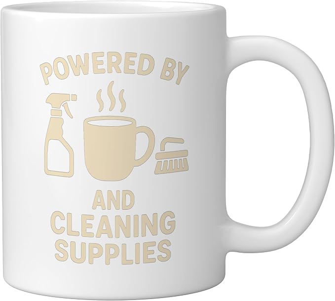 Coffee & Cleaning Supplies Daily Fuel Ceramic Mug, White