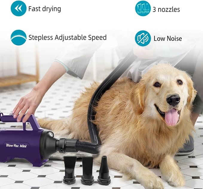 Dog Dryer High Velocity Professional Dog/Pet Grooming Force Hair Dryer/Blower