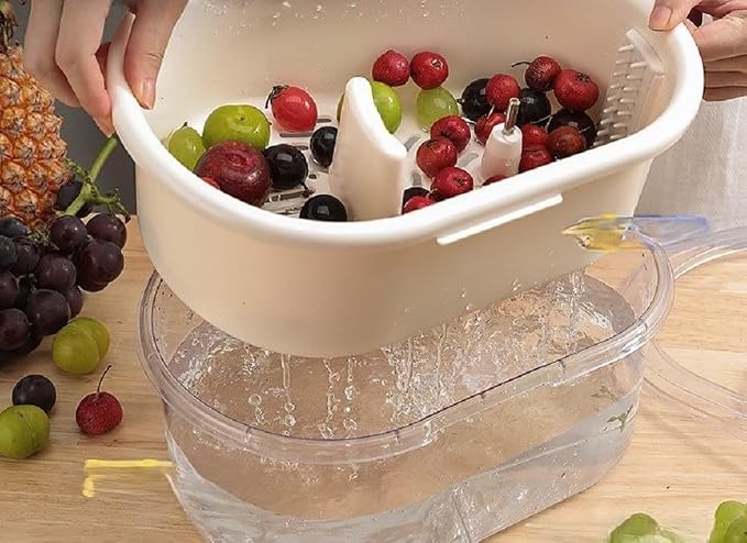 Fruit and Vegetable Cleaner, Spin Wash Cleaner, Vortex Washer Spinner, Quick Drain Washer.