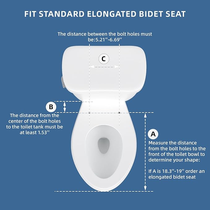 Clirass Bidet Toilet Seat, Soft Close Elongated Toilet Seat, Button control Feminine/Posterior Wash Switch, Knob Control Water Pressure,White Bidet Seat Attachment with Brass inlet Easy Installation