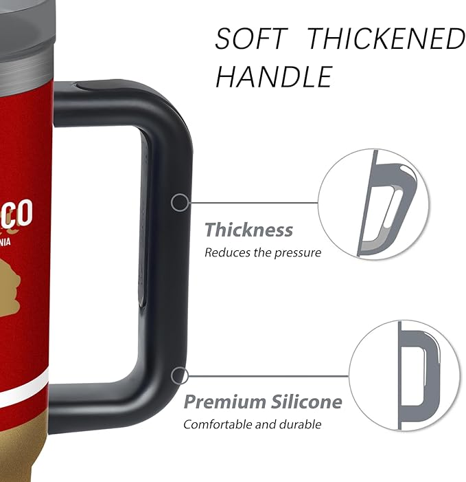 Tumbler 30oz Straight Skinny Portable Handle Car Cups With Anti slip Sleeve Straw Dust Cover, Sports Travel, Stainless Steel Insulated Gifts for Men Women Fans