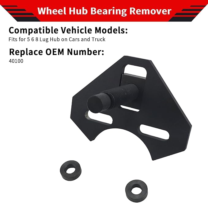 40100 Hub Remover Tool Heavy - Duty Wheel Bearing Kit Fits for 5 6 8 Lug Cars and Truck - Safe Frozen Hub Extractor with Washers & Threaded Screw
