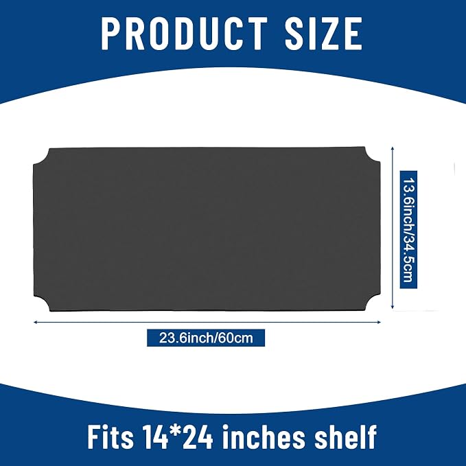 Frienda Set of 10 Wire Shelf Liner 14 x 24 Inch Heavy Duty Waterproof Shelf Liners for Wire Shelving, Non Adhesive Plastic Mat for Metal Rack Kitchen Shelves, Shoe Rack(Gray)