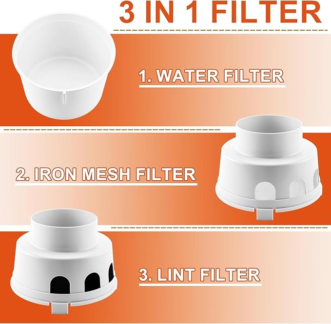 【UPGRADED】TDIDVKZW Indoor dryer vent kit 10 Feet 3 In 1 Filter Bucket with 4 Inch Proflex Ducting Hose for Electric Dryers by Cenipar