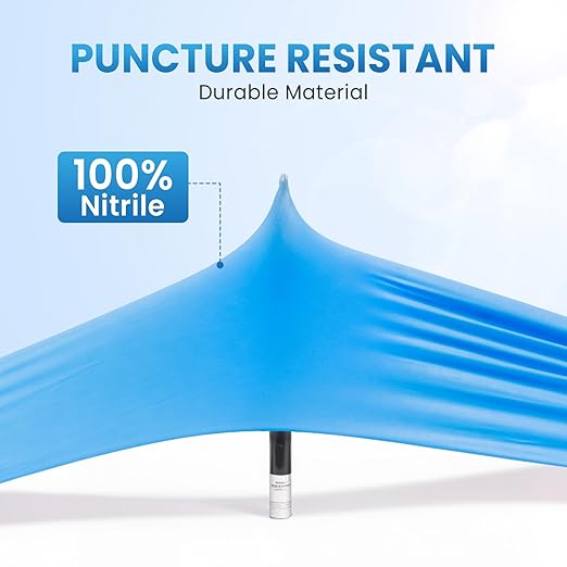 Borje Nitrile Exam Gloves Medium, 100 Count Disposable Gloves, Blue, Latex-Free Powder-Free, Food Safe, Cooking, Cleaning