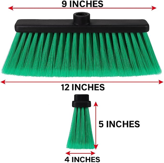 Broom Head Bundle – 3 Pack (Red, Blue, Green) Durable Multi-Surface Broom Heads with Universal Socket, Ideal for Home or Commercial Cleaning