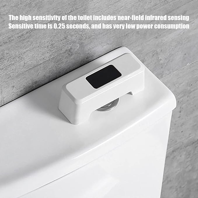 CHICIRIS Automatic Toilet Flusher, Smart Toilet Flush Sensor, Hands-Free, Motion Activated, USB Rechargeable, Battery-Free Design, White Toilet Flush Kit for Home, Office, Public Restrooms