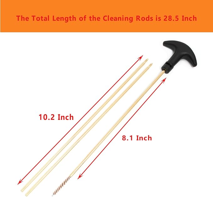 Universal Cleaning Kit for All Guns - Brushes for Pistol, Handgun, Shotgun, Rifle - Elite Brass Rods and Accessories for Men