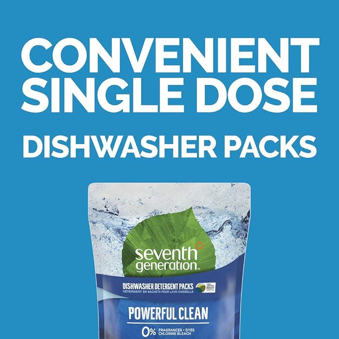 Seventh Generation Dishwasher Detergent Packs, Free & Clear, 90 Packs with Concentrated Laundry Detergent, Free & Clear, 106 Loads
