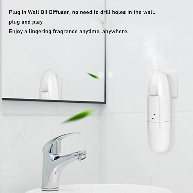Asixxsix Waterless Essential Oil Diffuser, 100ML Plug in Waterless Diffuser for Essential Oil, Diffuser Scent Air Machine for Home Office, Aromatherapy Nebulizer, Asixxsixhspcfbn79k