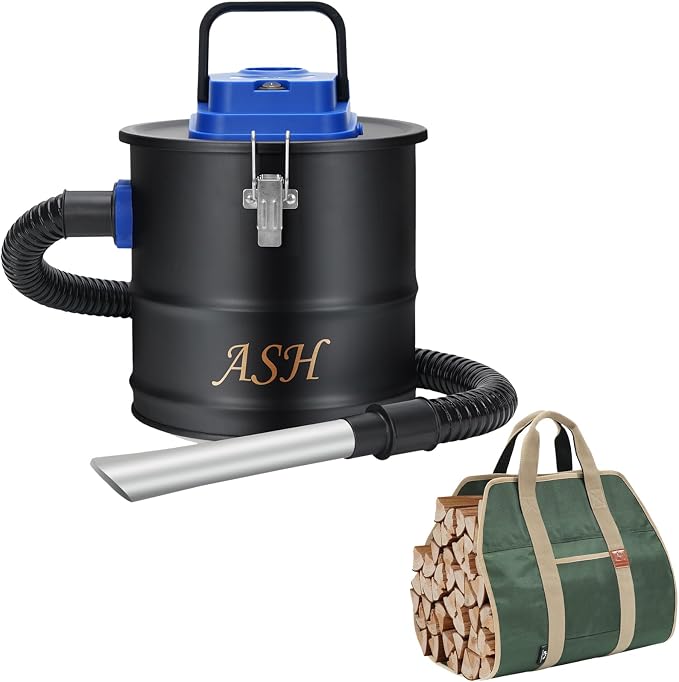 Ash Vacuum Cleaner -2.6 Gallon Fireplace Ash Vac with 800w - Firewood Carriers with Handles - 39×18Inch Log Carrier