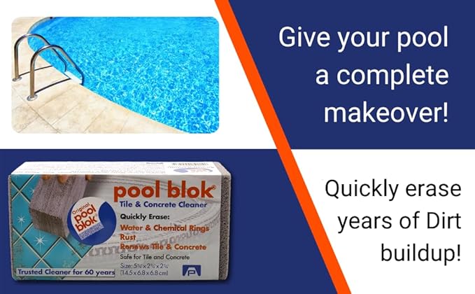 Pumie Pool Blok PB-12 Tile and Concrete Cleaning Pumice Stone for Pools | Pack of 1