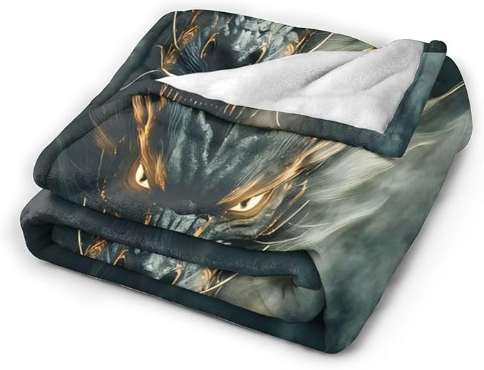 Tijuboni Chinese Dragon Throw Blanket Black Dragon Gifts for Men Women Girls Boys Kids Adults Soft Flannel Fleece Blanket for Couch Sofa Bed Home Decor 40"x50"