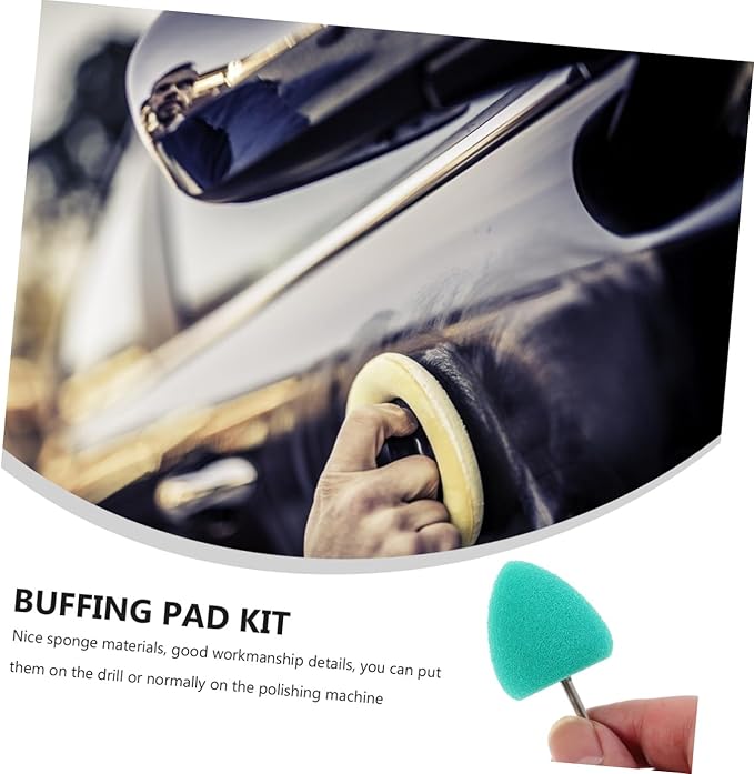 SOLUSTRE 16pcs Auto Buffing Pad Set Sponge Polishing Wheel Kit for Car Detailing Lightweight Durable Easy to Clean Reusable for Scratch Removal and Surface Finishing
