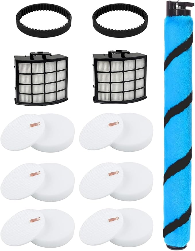 AZ2002 Filter Replacement Accessories for Shark AZ2002 AZ2000 AZ2000W Vertex DuoClean PowerFin Upright Vacuum, 6 foams, 2 hepa filters, 1 soft brush roller, and 2 Belts