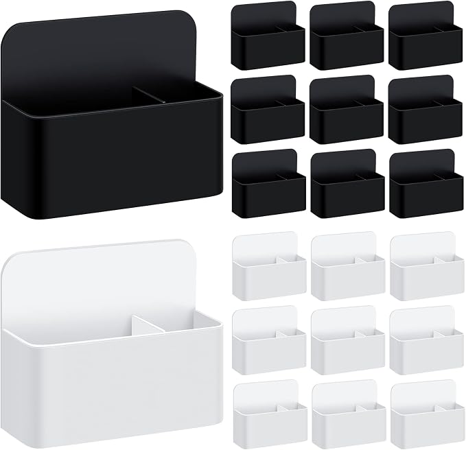 Colarr 20 Pack Magnetic Dry Erase Marker Holder Bulk Whiteboard Magnetic Marker Holder Pen Pencil Organizer for Classroom Whiteboard Refrigerator Locker Storage (White, Black)
