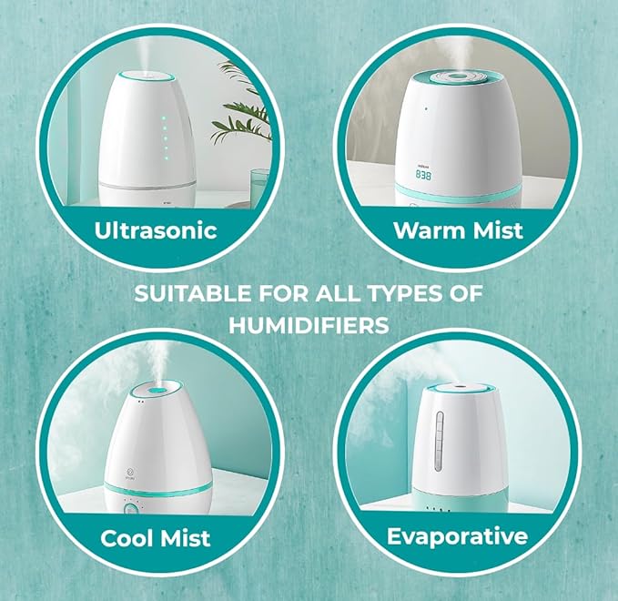 Skyis 24 pack Humidifier Cleaning Tablets Diffuser Cleaner for Stains Residue & Mineral Deposits Improves Mist Flow & Device Care Simple Drop In Formula