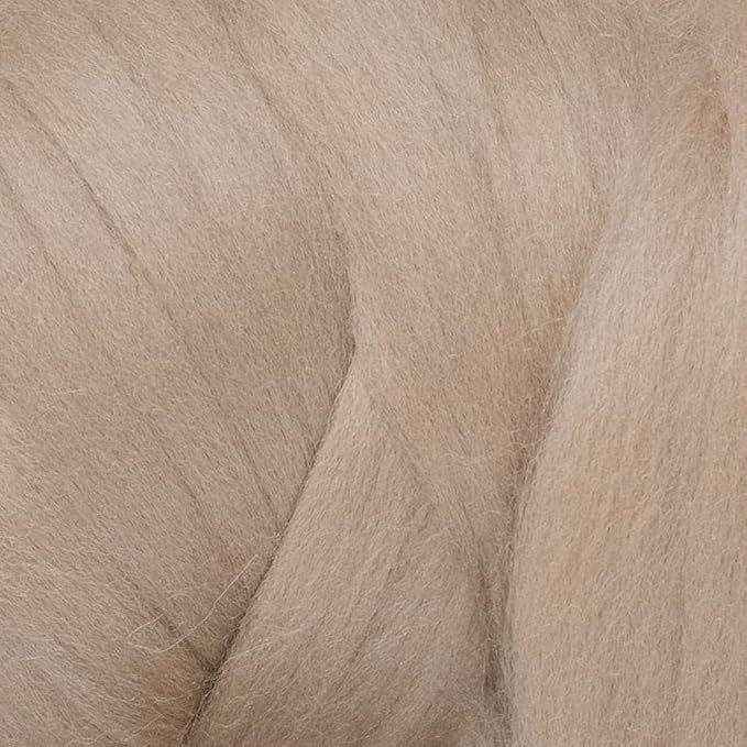Colored Natural Wool roving, 1 lb. Best Wool for Needle Felting, Wet Felting, handcrafts and Spinning.Wool Felting Yarn Supplies. (Beige, 1 lb)
