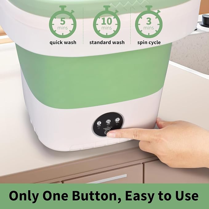 Portable Washing Machine, 16L Mini Washer Foldable and Dryer with 3 Modes Deep Cleaning, Upgraded Small Collapsible Laundry for Travel, Home, Apartment, Hotel and camping