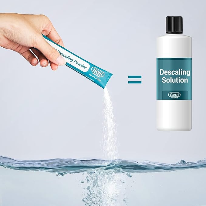 Gevi Household Ice Maker Descaling Powder | 12 Use & Individually Packed for Each Use | Organic ice maker clean Descaler Compatible with All Major Brands