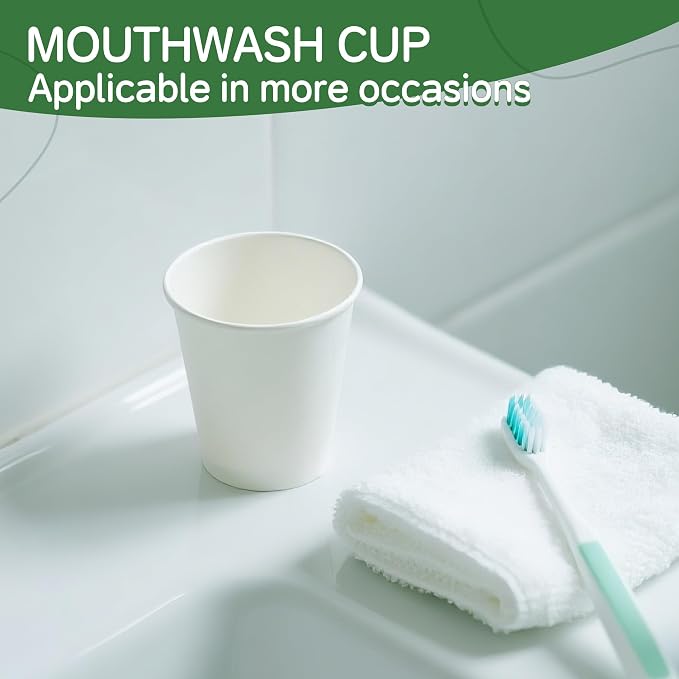 100 Pack 3 oz Paper Cups, Small Coffee Cups, Disposable Mini Bathroom Mouthwash Cups, Suitable for Party, Picnic, Travel, and Events