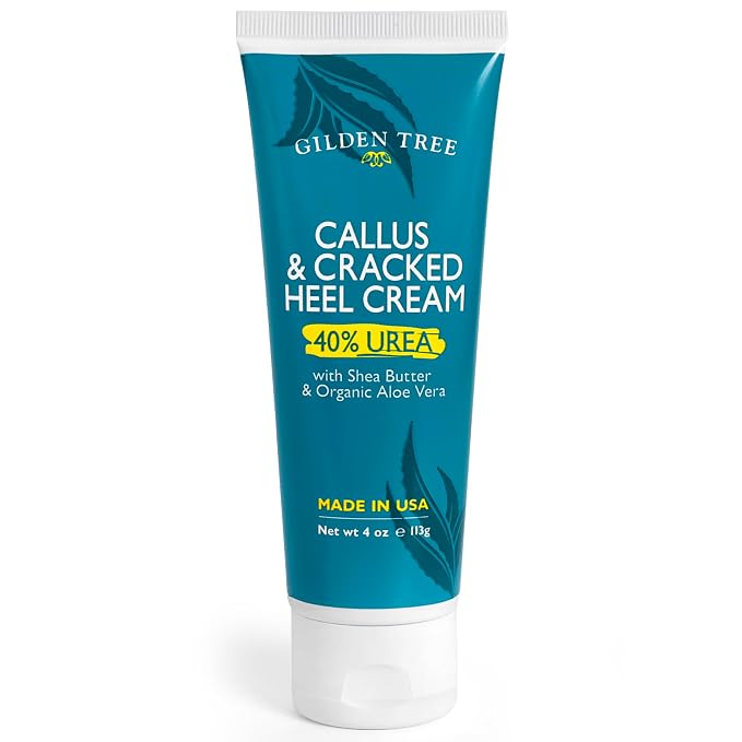 Urea Cream 40 Percent for Feet Maximum Strength Cracked Heel Treatment Foot Cream for Calluses and Dry Feet, Enriched with Shea Butter & Aloe for Moisturizing, Made in USA