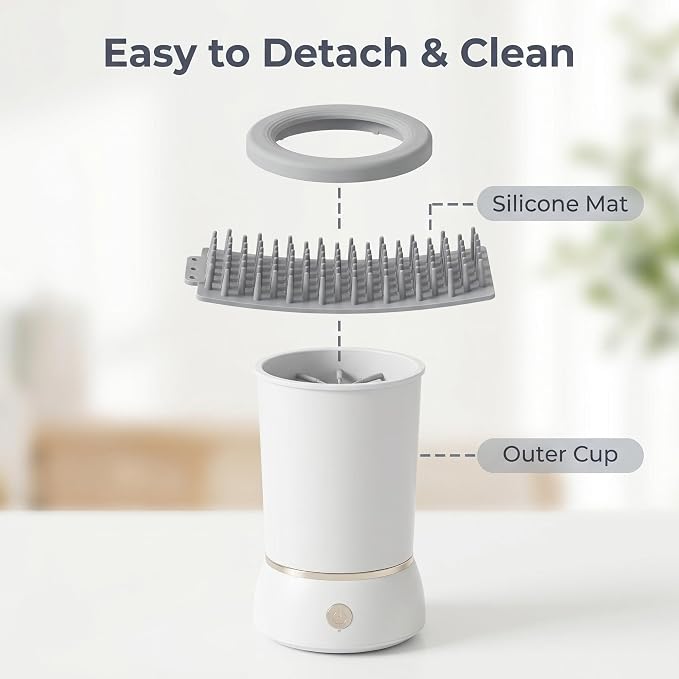 Winb Electric Dog Paw Cleaner and Massager, Portable USB Rechargeable Paw Washing Cup, Automatic Foot Cleaning Machine for Small Dogs