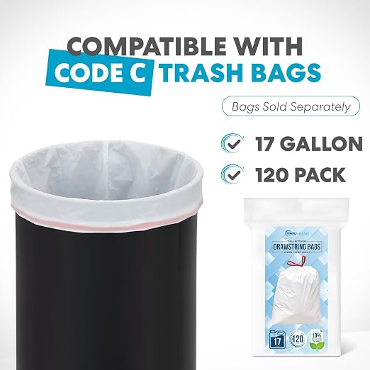 Simpli-Magic 16 Gallon (60L) Open Top Trash Can – Round Commercial Trash Can – Smudge-Resistant, Easy to Clean, Non-Skid Base, Stainless Steel (2 Pack)