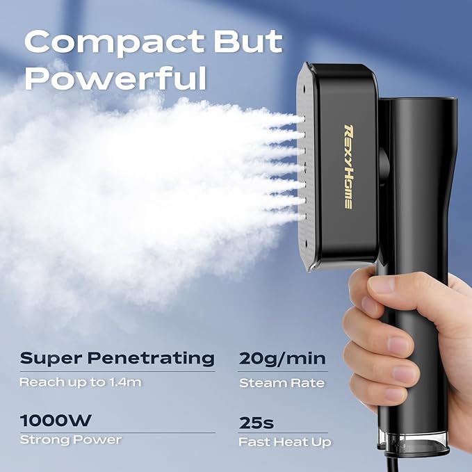 Travel Steamer for Clothes: 1000W Powerful Clothes Steamer & Iron 2 In 1, Fast Heat Up with 4 Modes, Portable Handheld Garment Steamer, Quick Wrinkle Removal for Home & Travel, 110-120V